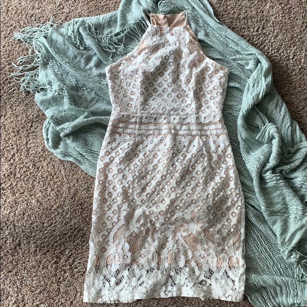 Lulus high neck bridal event dress